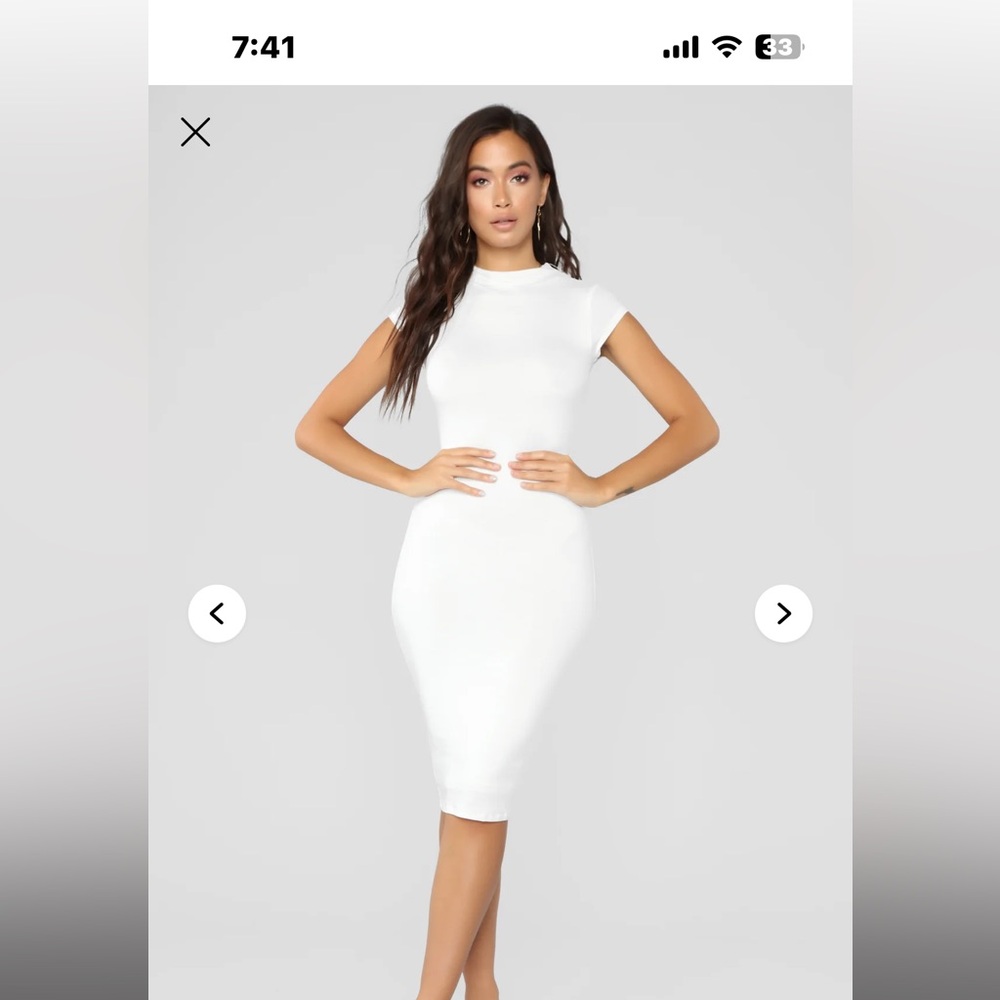 Brand NEW with tags Chic White Dress with Black Accessories